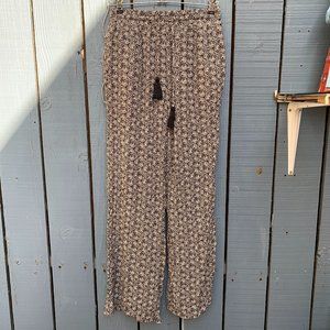 Knox Rose Wide Leg Loose Fit Pattern Summer Casual Pants Bottoms Size XS